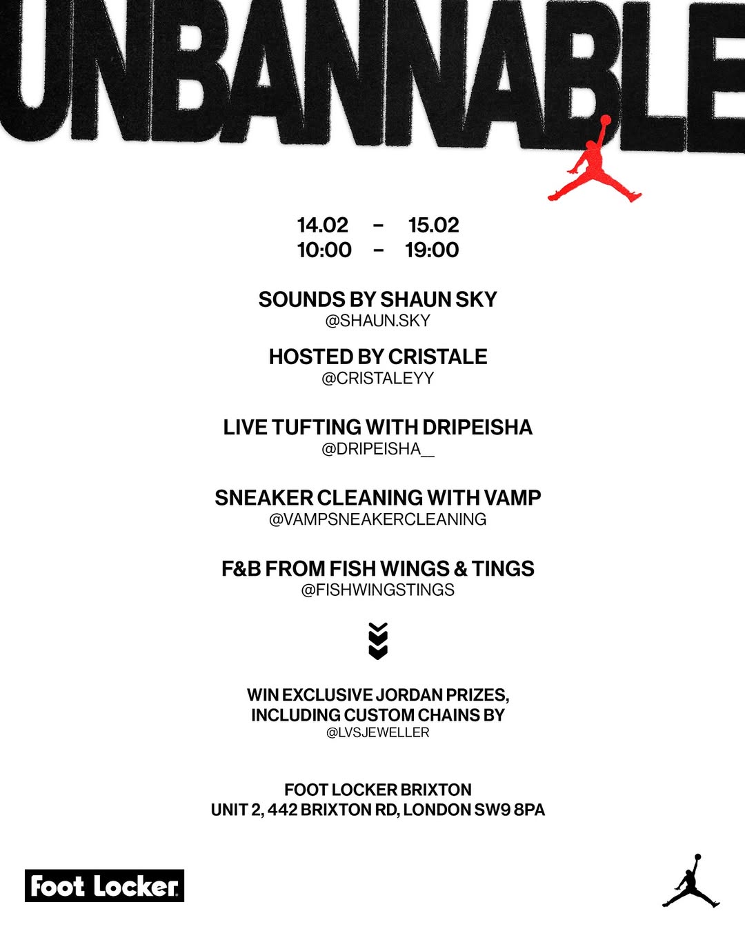 Jordan x Foot Locker UNBANNABLE event poster